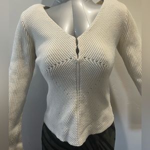 Express Ivory Knit Boho Sweater